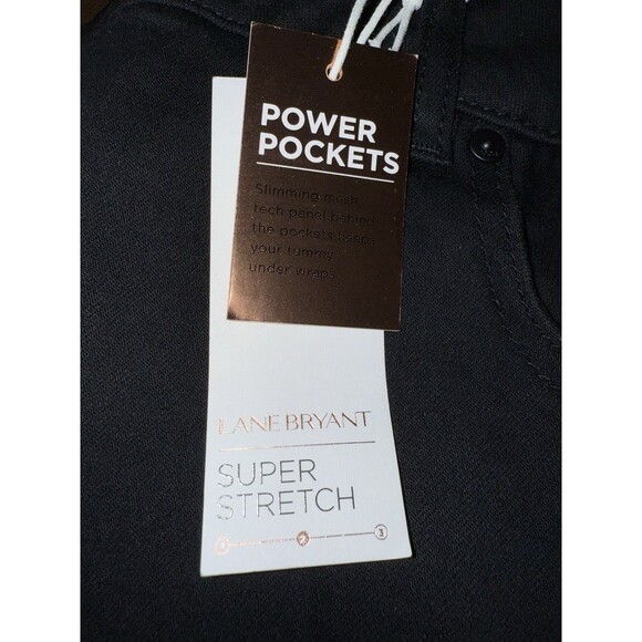 Lane Bryant Super Stretch Skinny Jeans Black Power Pockets Plus 22L Long NWT - Picture 7 of 7